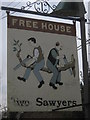 1 of 2 Two Sawyers Pub Signs, Woolage Green