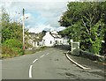 A bridge and a bus stop in Laurieston