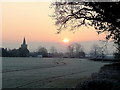 SO7729 : Dawn over Staunton by Jonathan Billinger