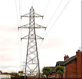 J3988 : Pylons and power lines, Carrickfergus (1) by Albert Bridge