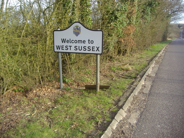 West Sussex border sign, A29 © David Howard :: Geograph Britain and Ireland