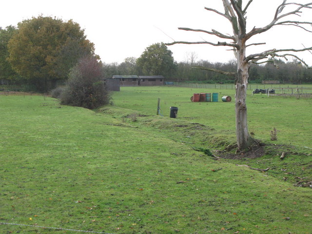 The course of the River Ravensbourne - Hayes Branch, west of Bromley Football Club's ground