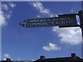 Old style council sign, Warwick Avenue, Egham