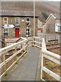 Footbridge across the track, High Street, Crosskeys