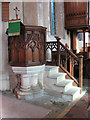 TG0325 : The church of the Holy Innocents, Foulsham - C19 pulpit by Evelyn Simak