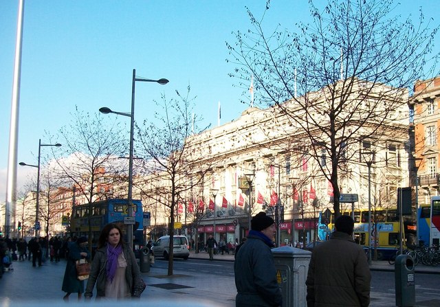 View across O'Connell Street towards Clerys Department Store