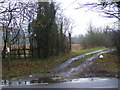 Bridleway to New Road & entrance to Foxburrow House