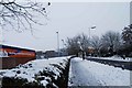 SU5802 : Bridgemary under snow - Wych Lane (4) by Barry Shimmon