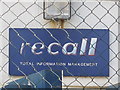 Sign for Recall, Stockwell deep shelter (south), Studley Road, SW4