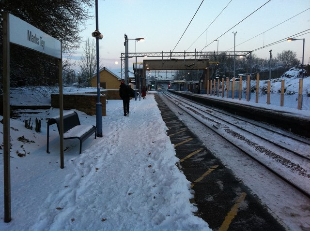 Snowy Scene at Marks Tey station