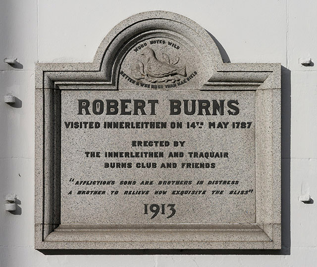 A Burns plaque in Innerleithen