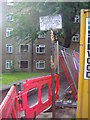 Pre-Worboys sign and pole. Greener House Clapham Road