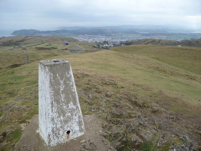 The trig point on the Great Orme looking south east