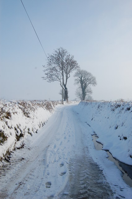 Snowy Lane near Shilstone