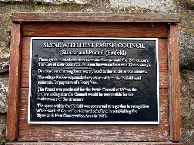 Information board for the stocks and pound, Slyne