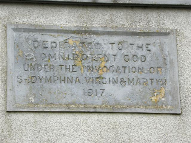 Plaque, St Dympna's former church