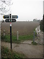 Footpath marker on Shallow Road