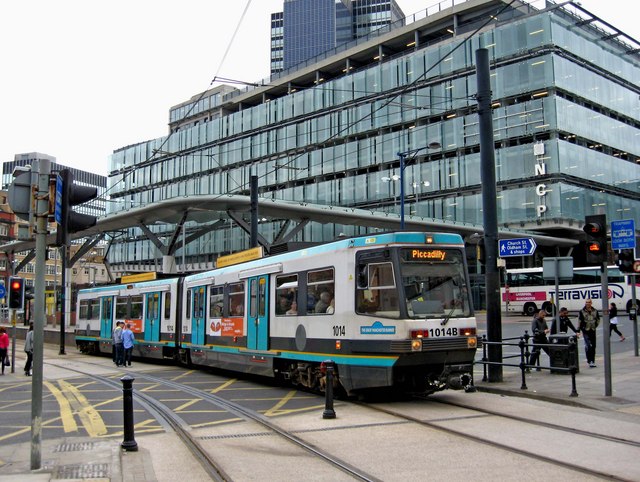 Manchester Metrolink tram no. 1014 at... © L S Wilson cc-by-sa/2.0 ...