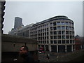 Building at the junction of Long Lane and Aldersgate Street, viewed from the elevated walkway adjacent to Aldersgate Street