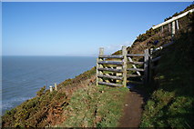 SN5986 : Gate on the Ceredigion Coastal Path by Bill Boaden