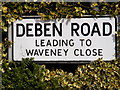 Deben Road sign