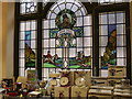 NY2623 : Stained glass in the Co-op by Ian Cardinal
