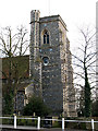 TQ2565 : All Saints church, Benhilton: tower by Stephen Craven