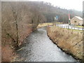 Abercarn : Ebbw  River downstream from footbridge