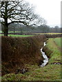 Fields and stream north of Calow