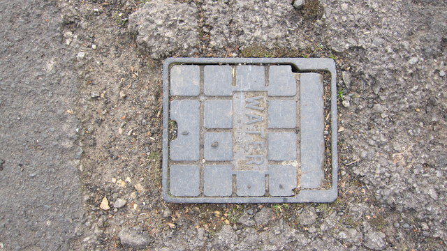 Stopcock cover in pavement, Westfield