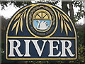 Close-up River Village Sign