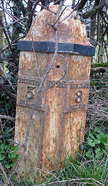 Milepost, A6070 near Farleton