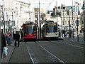 Passing trams at Castle Square