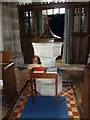 TQ1117 : St Mary, Thakeham: font by Basher Eyre