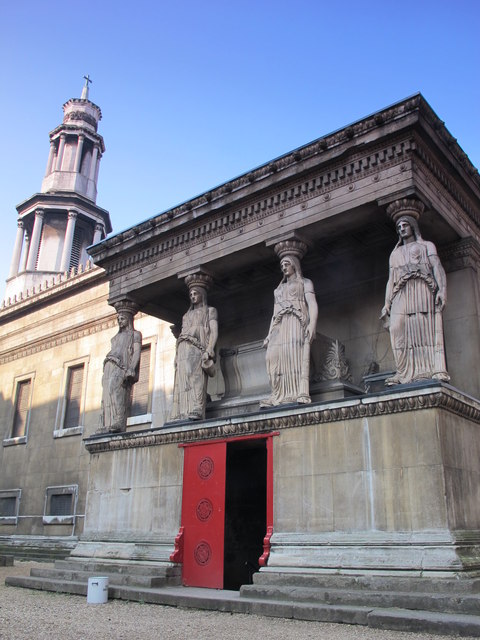St. Pancras Church, Euston Road / Upper Woburn Place, NW1 - Caryatids, south side