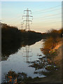 Power lines reflected 