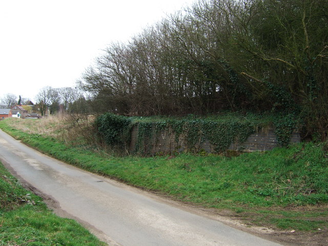 Remains of railway bridge in East Barsham, Norfolk