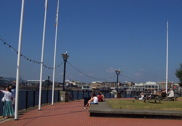 Cardiff Bay on a sunny summer day