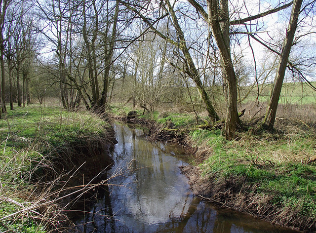 River Worfe south-west of Beckbury,... © Roger Kidd cc-by-sa/2.0 ...