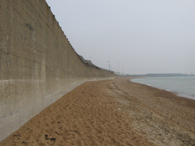 Sea wall near Western Heights Beach