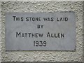 Memorial stone, Ferniskey Orange Hall (1)