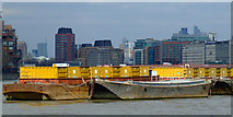 TQ2977 : Barges on the Thames by Thomas Nugent