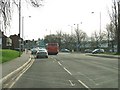 Traffic lights at the junction of Golden Hill Lane and Churchill Way