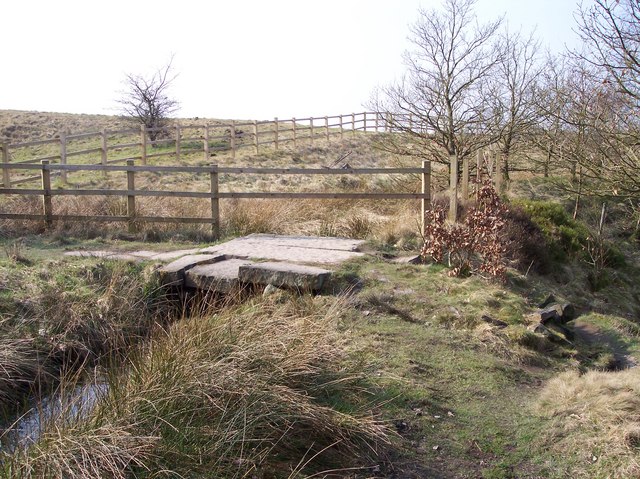 Stone slab footbridge near Owlet Hall © Raymond Knapman :: Geograph ...