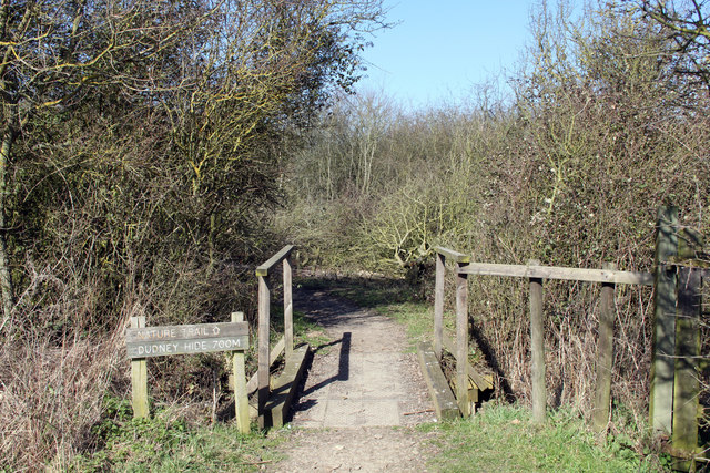 Footbridge leading to a nature trail