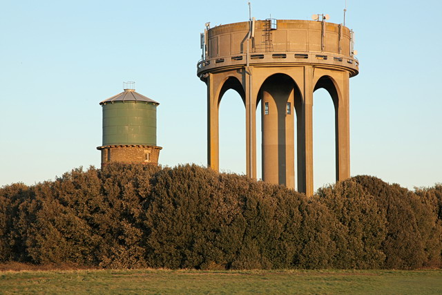Water towers old and new, Southwold Common