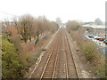 Railway SSE from Station Road bridge, Cwmbran