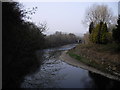 View upstream from the footbridge at Gwaelod-y-garth