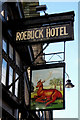 Sign for the Roebuck Hotel