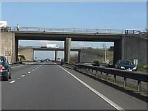 SK3716 : A42 - junction 13 bridges by Peter Whatley
